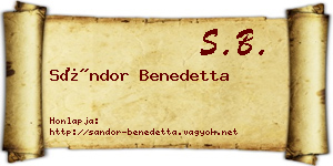Sándor Benedetta névjegykártya